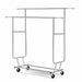 6ft Garment Rack Double Rail Commercial Clothes Rolling