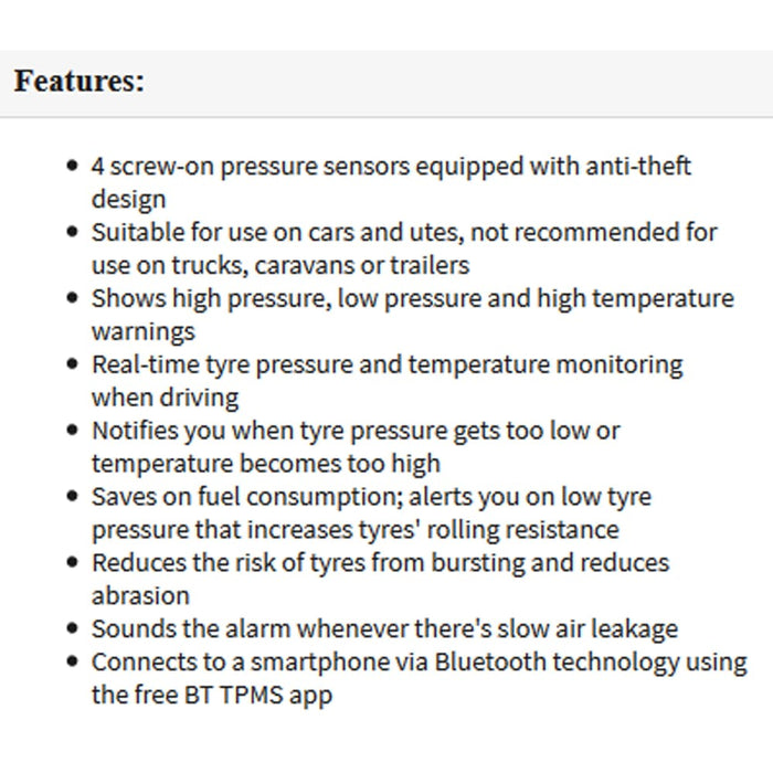 Gator Diy Bt Wireless Car Tyre Pressure Monitor Monitoring