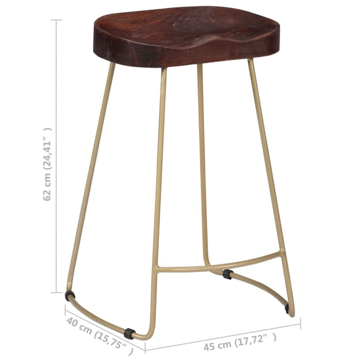 Gavin Bar Stools 2 Pcs Solid Mango Wood Xainta