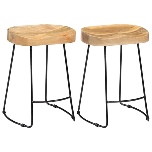 Gavin Bar Stools 2 Pcs Solid Mango Wood Xaintl