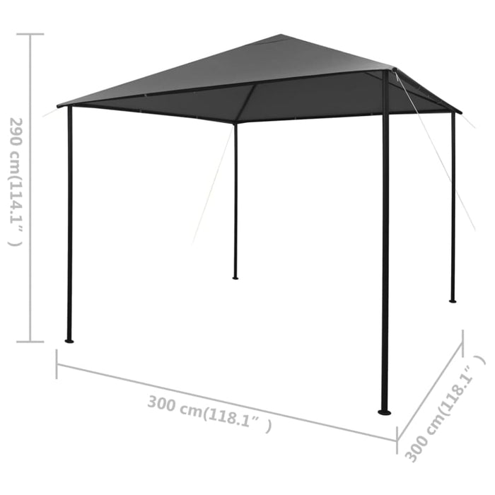 Gazebo 3x3 m Anthracite Fabric And Steel Toxxab