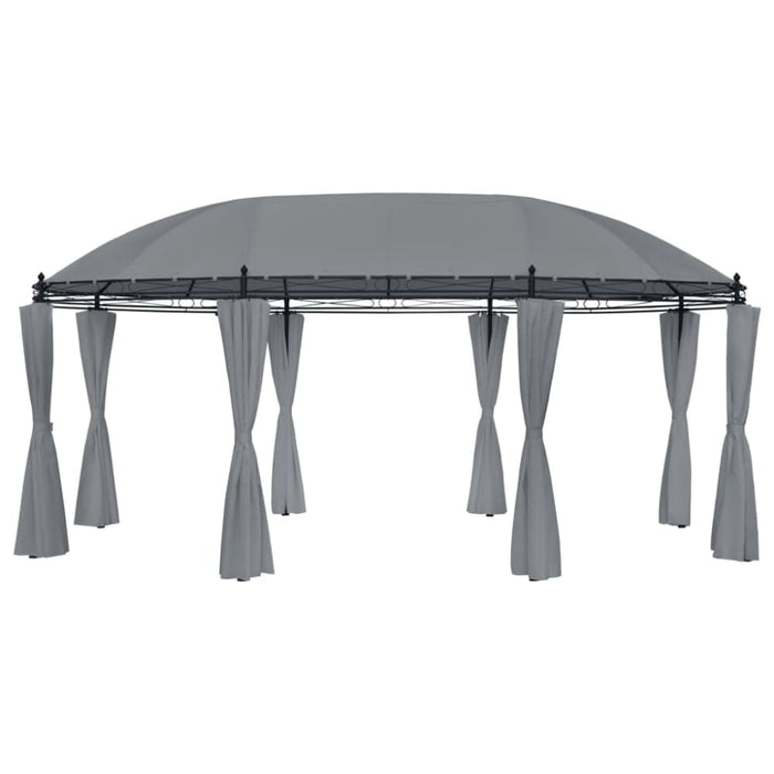 Gazebo With Curtains 520x349x255 Cm Anthracite Anbtp