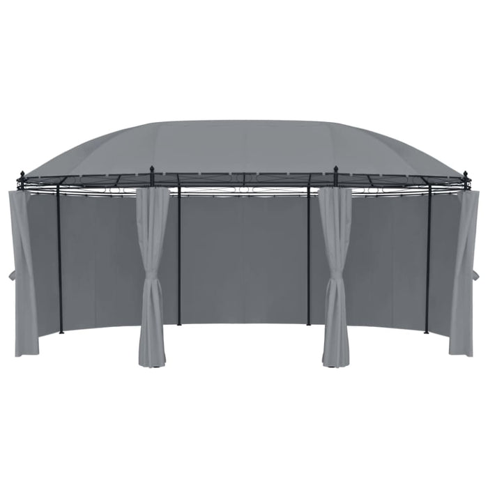 Gazebo With Curtains 520x349x255 Cm Anthracite Anbtp