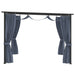 Gazebo With Curtains 3x3 m Anthracite Steel Anbpo