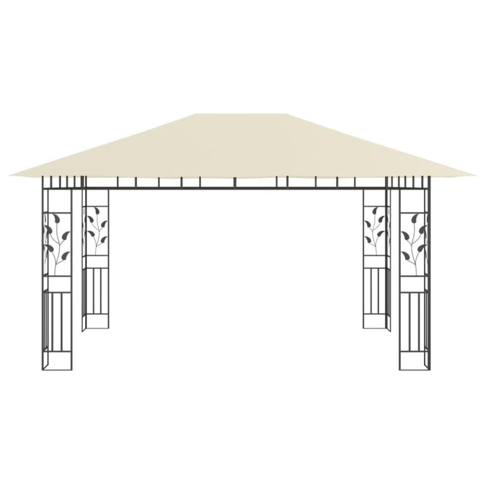 Gazebo With Mosquito Net 4x3x2.73 m Cream Aikib