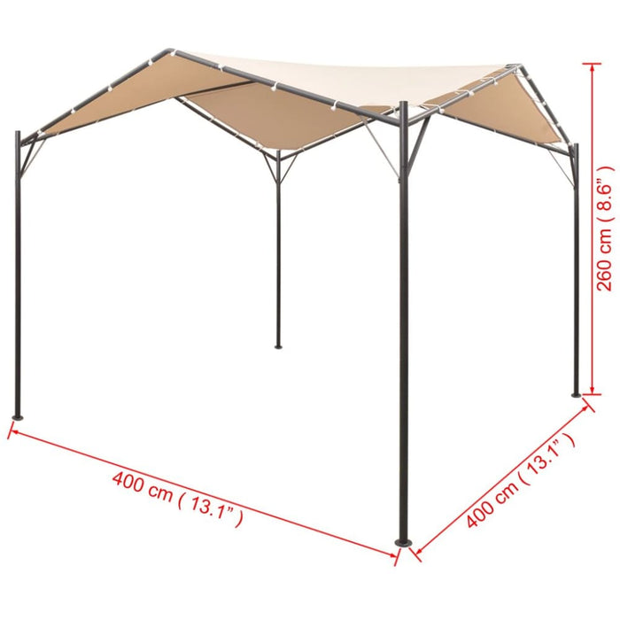 Gazebo Pavilion Tent Canopy 4x4 m Steel Beige Atoli