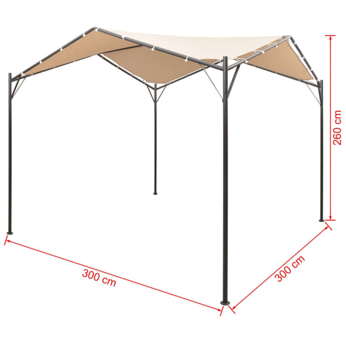 Gazebo Pavilion Tent Canopy 3x3 m Steel Beige Atoln