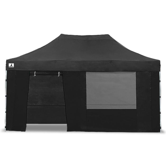 Gazebo Tent Marquee 3x4.5m Popup Outdoor Wallaroo Black