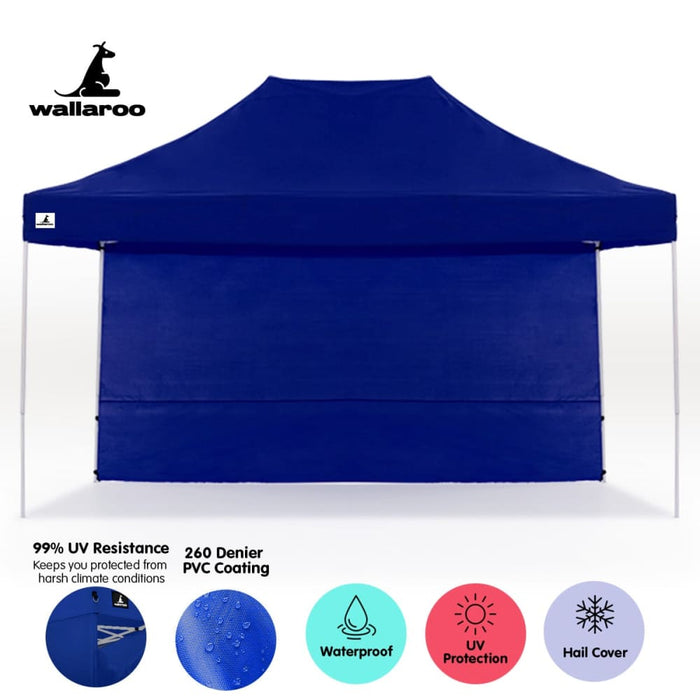 Gazebo Tent Marquee 3x4.5m Popup Outdoor Wallaroo Blue