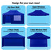 Gazebo Tent Marquee 3x4.5m Popup Outdoor Wallaroo Blue