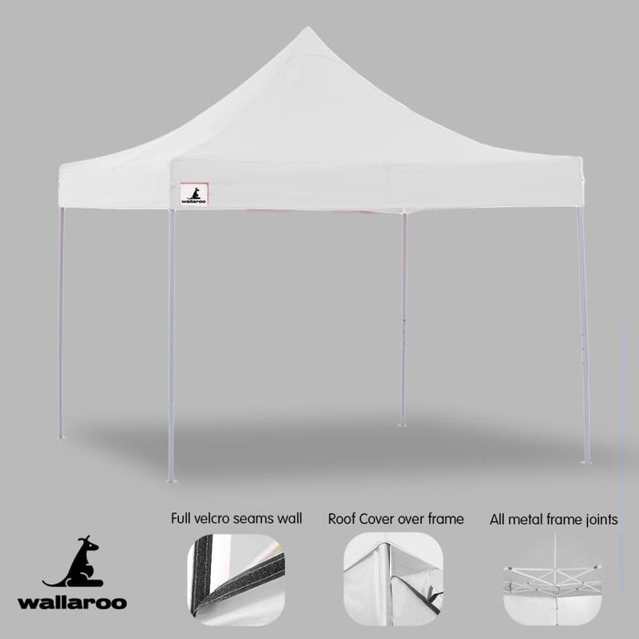 Gazebo Tent Marquee 3x3 Popup Outdoor Wallaroo White