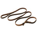 Genuine Leather Long Dog Leash - Brown