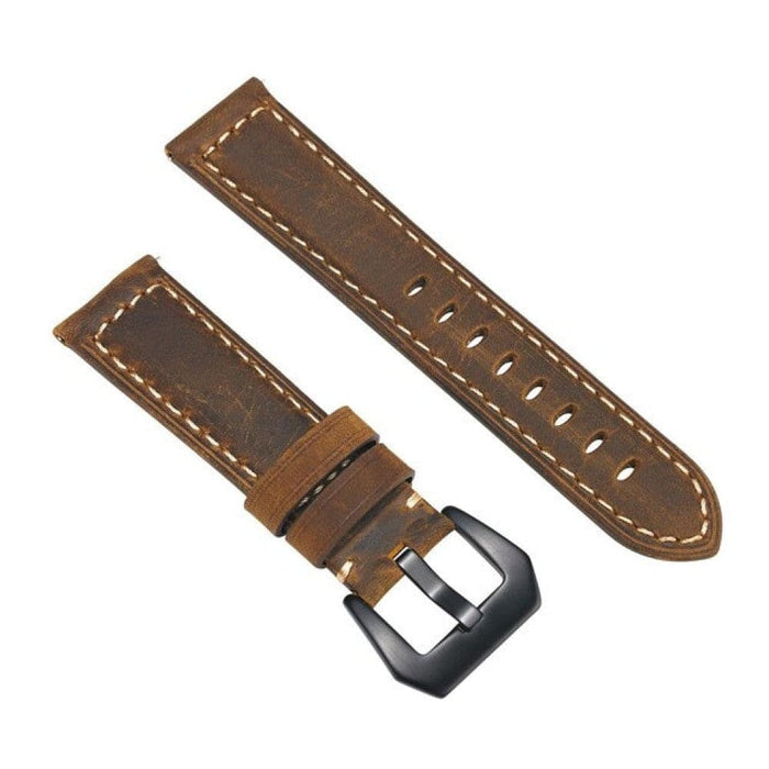 Genuine Leather Quick Release Pin Wristband Strap