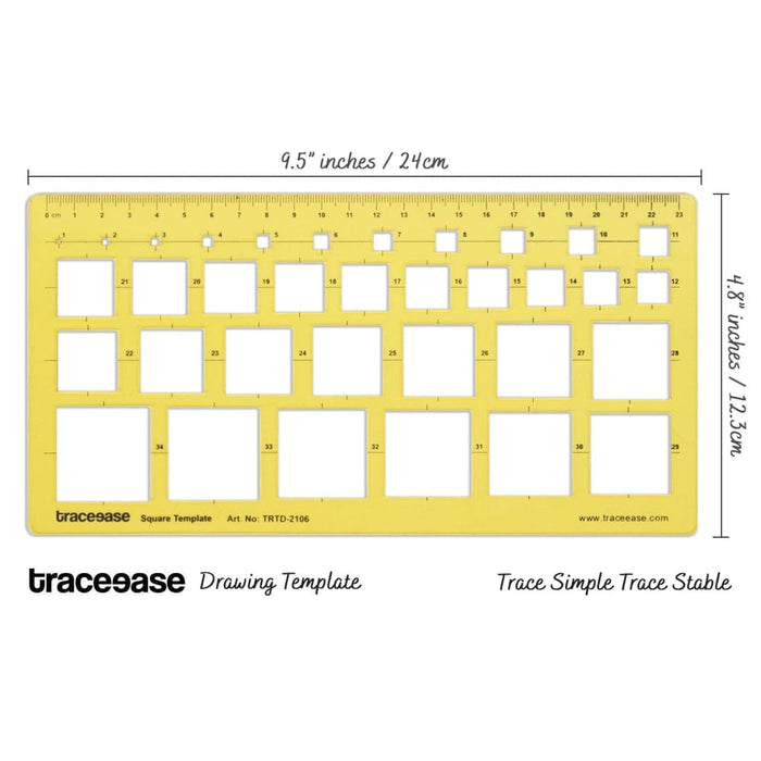 Geometric Drafting Sqaure Template Drawing Stencil