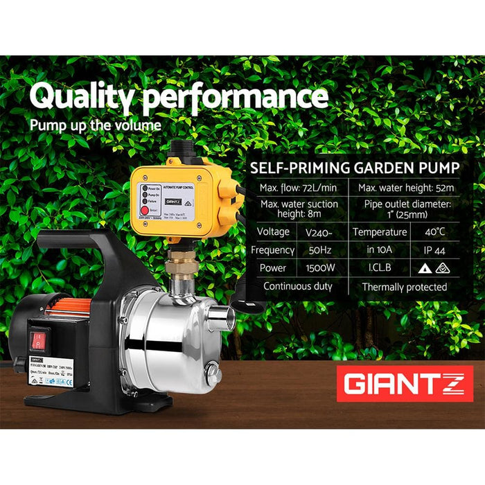 Giantz 1500w High Pressure Garden Water Pump With Auto