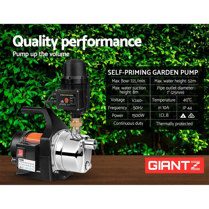 Giantz 1500w High Pressure Garden Water Pump With Auto