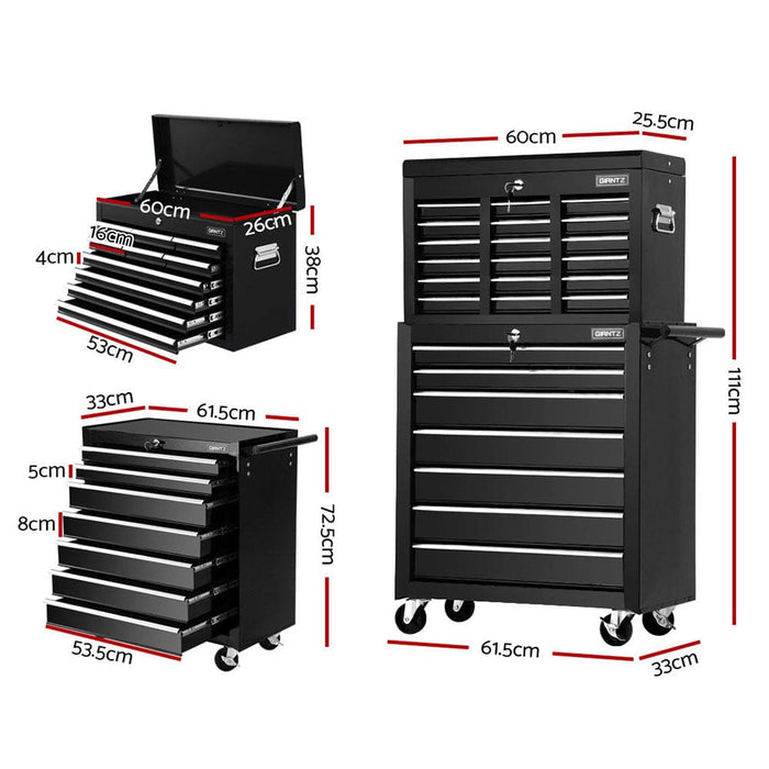 Giantz 17 Drawers Tool Box Trolley Chest Cabinet Cart