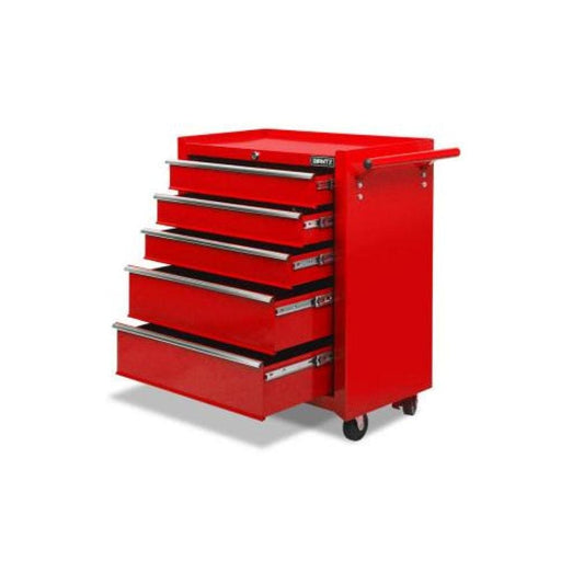 Giantz 5 Drawer Mechanic Tool Box Storage Trolley - Red