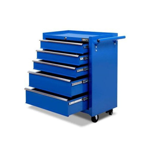 Giantz 5 Drawer Mechanic Tool Box Storage Trolley - Blue