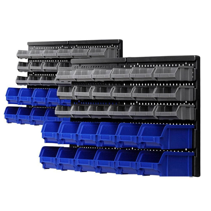 Giantz 60 Bin Wall Mounted Rack Storage Tools Garage