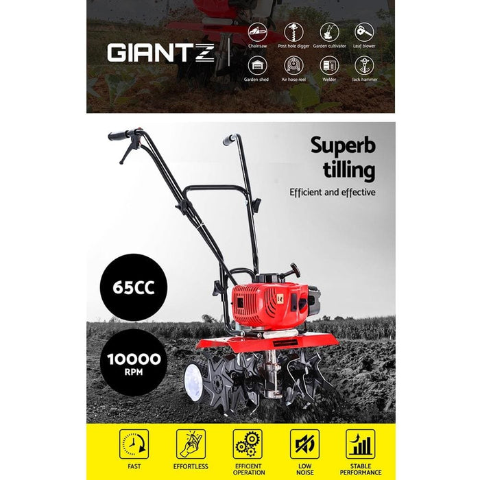 Giantz 65cc Cultivator Tiller Rotary Garden Hoe