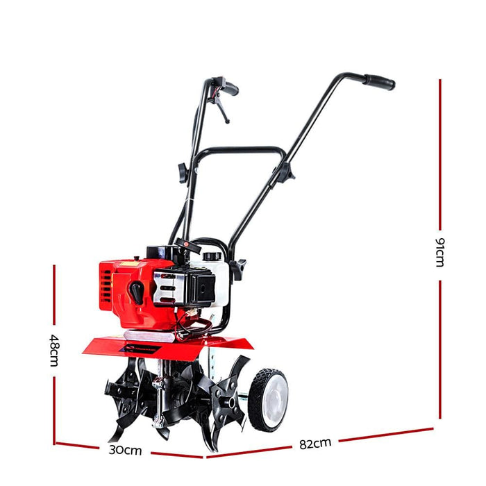 Giantz 72cc Garden Cultivator Tiller Petrol Rotary Hoe 16