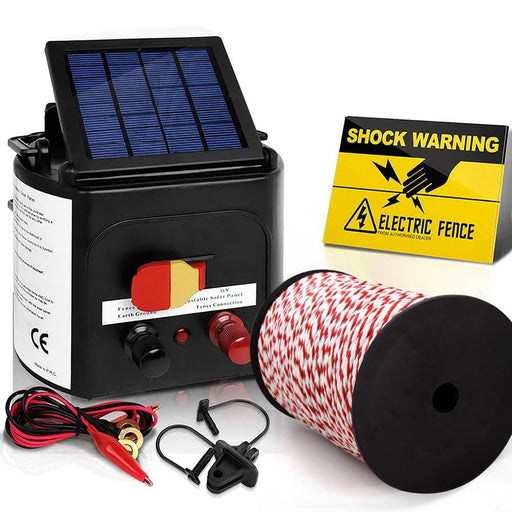 Giantz Electric Fence Energiser 5km Solar Powered Charger