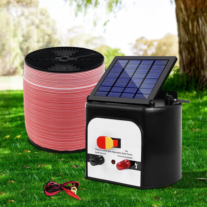 Giantz Electric Fence Energiser 8km Set Solar Powered