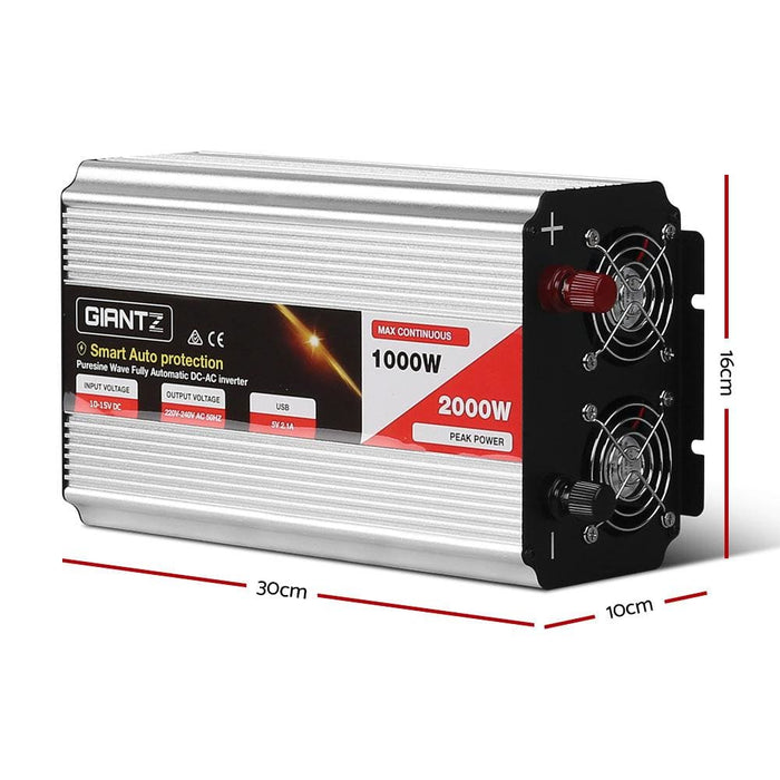 Giantz Power Inverter 1000w Or 2000w Pure Sine Wave