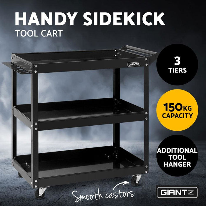 Giantz Tool Cart 3 Tier Parts Steel Trolley Mechanic