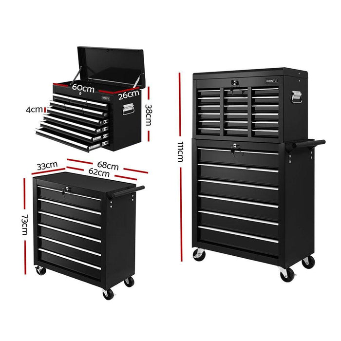 Giantz Tool Box Chest Trolley 16 Drawers Cabinet Cart