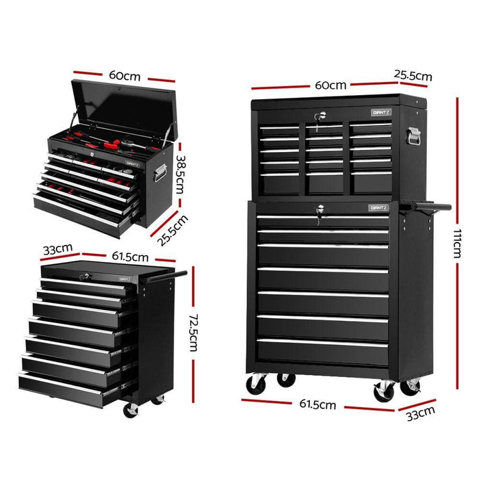 Giantz Tool Chest And Trolley Box Cabinet 16 Drawers Cart