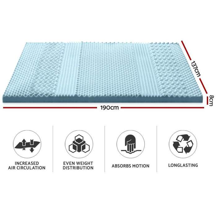 Giselle Bedding Cool Gel 7-zone Memory Foam Mattress Topper