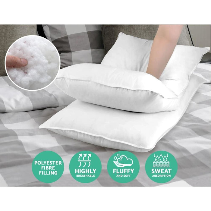 Giselle Bedding King Size 4 Pack Bed Pillow Medium*2 Firm*2