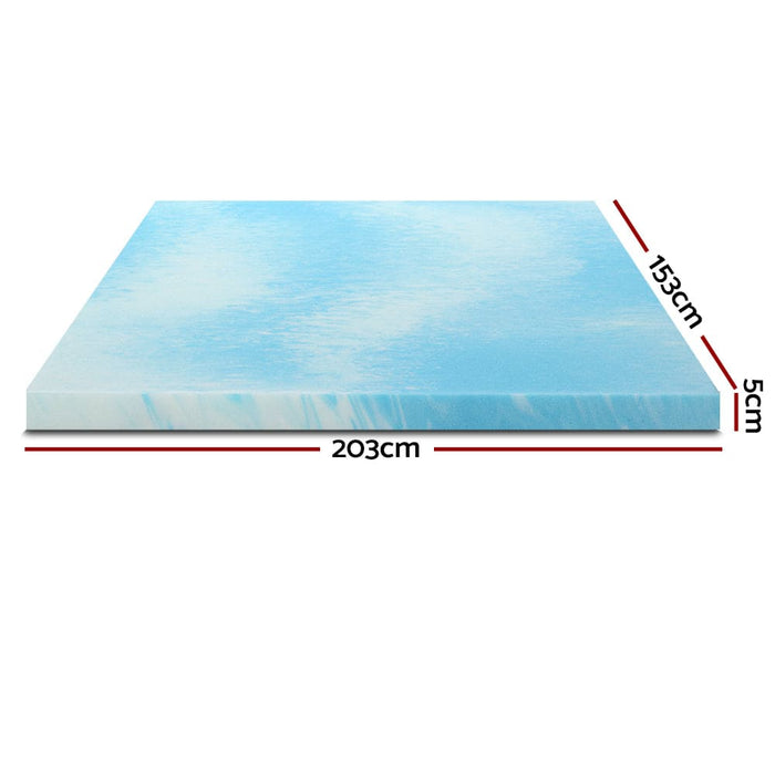 Giselle Cool Gel Memory Foam Topper Mattress Toppers w