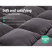 Giselle Single Mattress Topper Pillowtop 1000gsm Charcoal