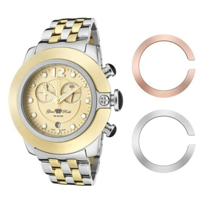 Glam Rock Gr32159 Ladies Quartz Watch Golden 44mm