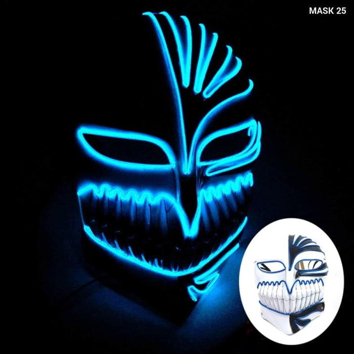 Glowing Cosplay El Wire Neon Mask Scary Skull Masquerade