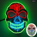 Glowing Cosplay El Wire Neon Mask Scary Skull Masquerade