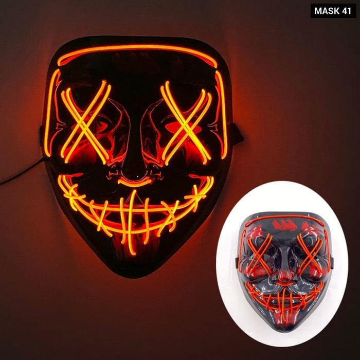 Glowing Cosplay El Wire Neon Mask Scary Skull Masquerade