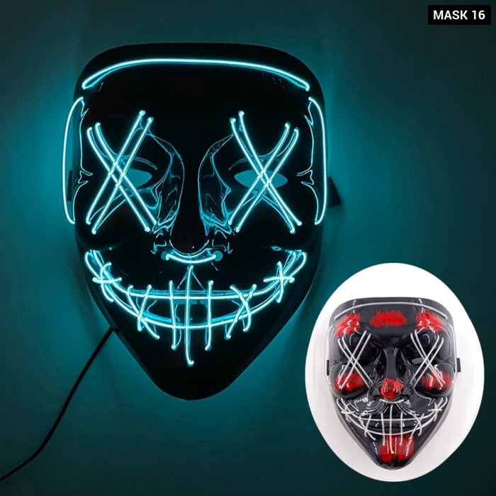 Glowing Cosplay El Wire Neon Mask Scary Skull Masquerade