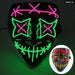 Glowing Cosplay El Wire Neon Mask Scary Skull Masquerade