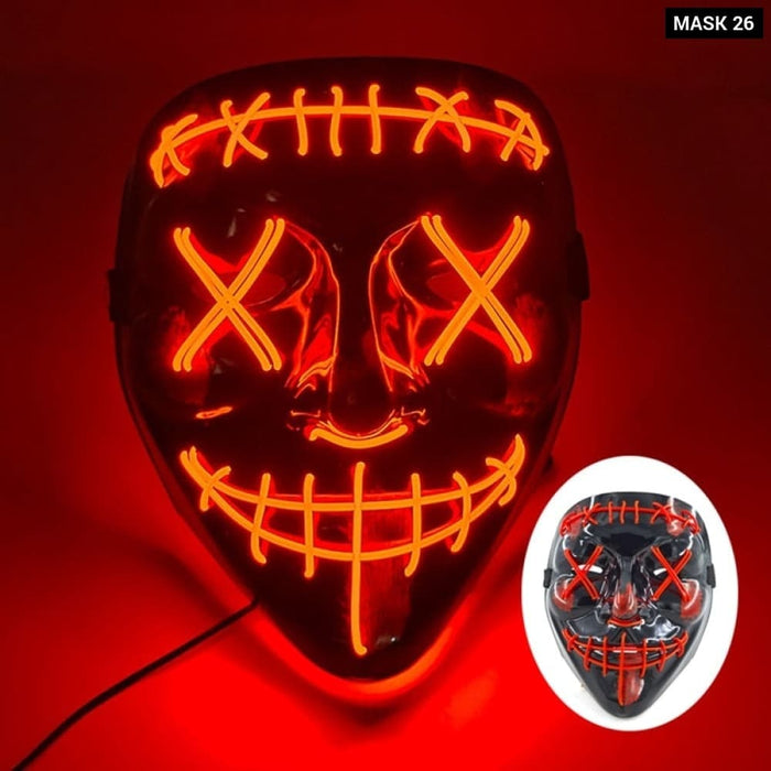 Glowing Cosplay El Wire Neon Mask Scary Skull Masquerade