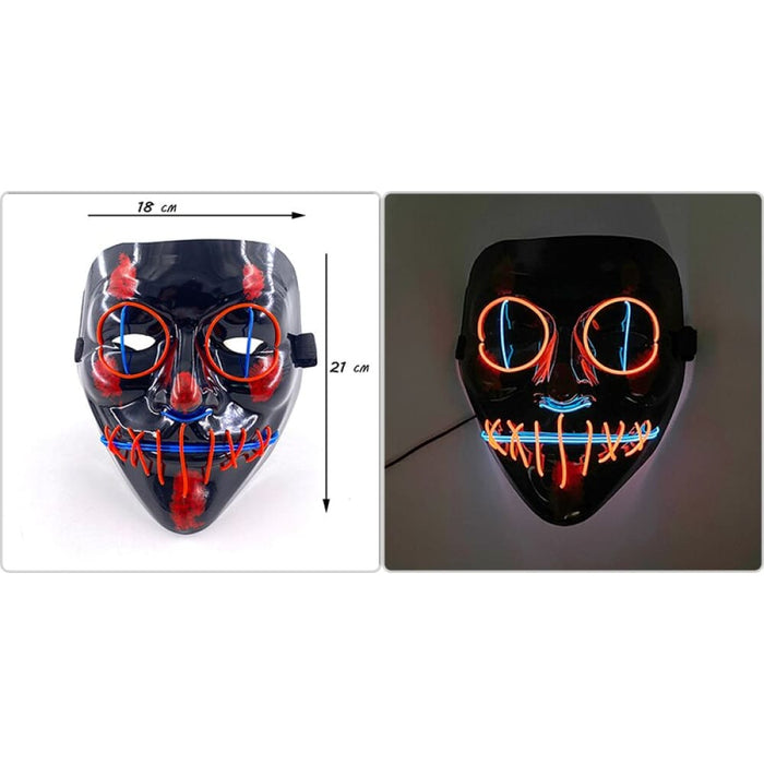 Glowing Cosplay El Wire Neon Mask Scary Skull Masquerade