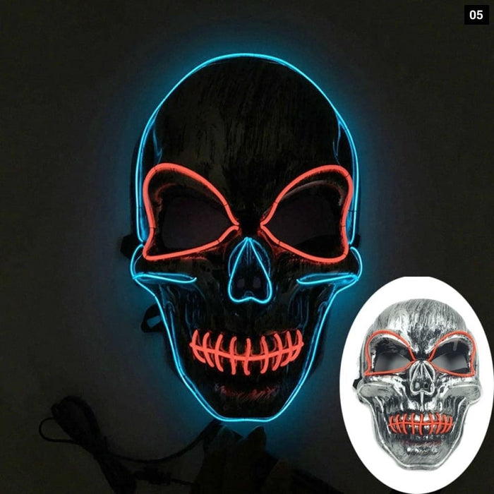 Glowing Neon Horror Skull Mask Party Decor Luminous