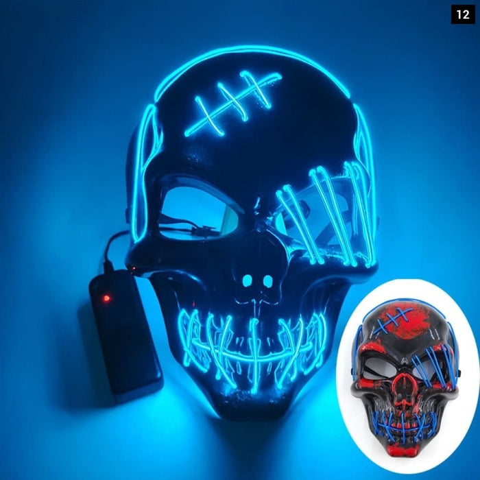 Glowing Neon Horror Skull Mask Party Decor Luminous