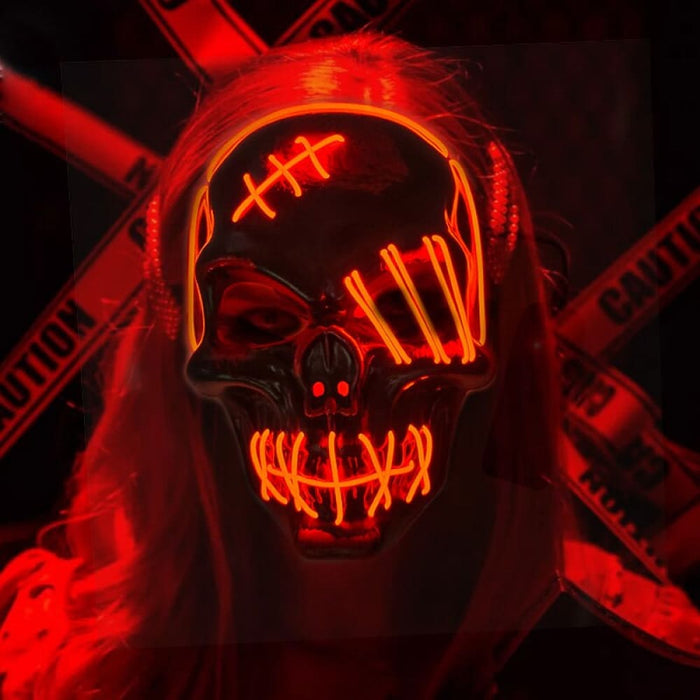 Glowing Neon Horror Skull Mask Party Decor Luminous