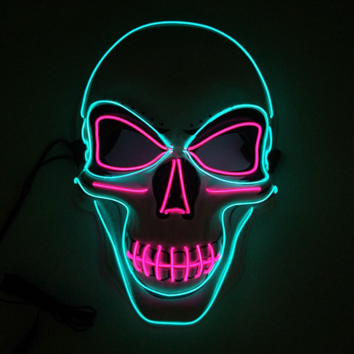 Glowing Neon Horror Skull Mask Party Decor Luminous