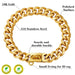 Gold Cuban Link Dog Chain Strong Stainless Steel Collar