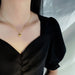 Gold Peach Heart Necklace Simple And Chic